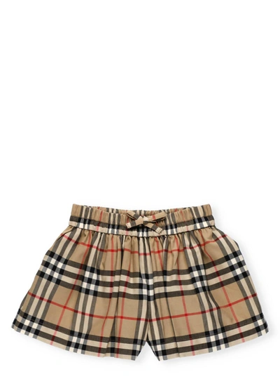 Shop Burberry Kids Vintage Check Shorts In Beige