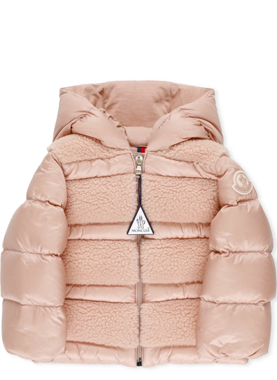Shop Moncler Enfant Hooded Padded Jacket In Pink