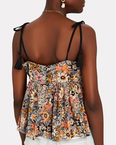 Shop The Great The Tassel Tie Floral Cotton Camisole In Multi