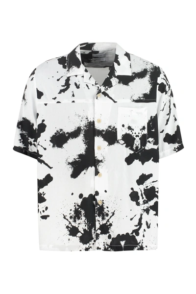 Shop Rhude Paint Splatter Printed Short Sleeve Shirt In Multi