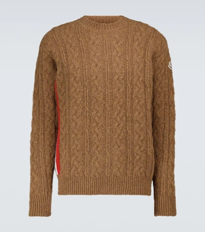Shop Moncler Alpaca And Wool-blend Sweater In Brown