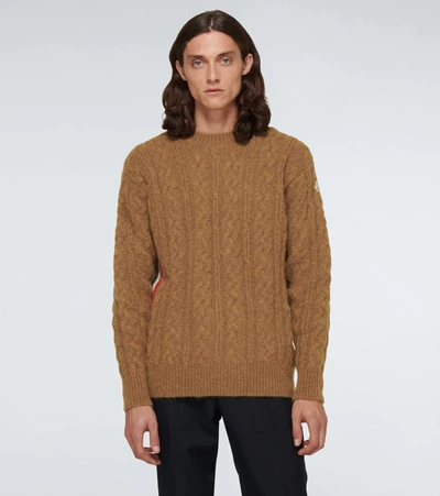 Shop Moncler Alpaca And Wool-blend Sweater In Brown