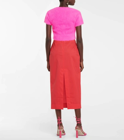 Shop Jacquemus La Maille Neve Cropped Cardigan In Pink
