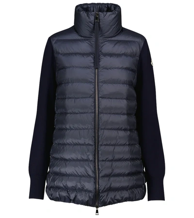 Shop Moncler Wool And Down Jacket In Blue