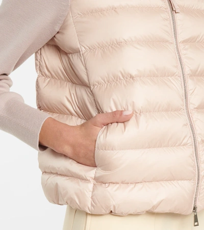 Shop Moncler Wool And Down Jacket In Beige