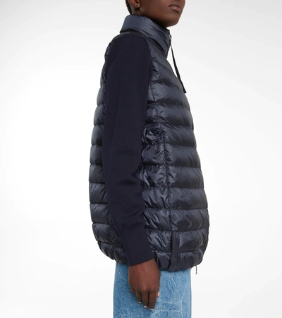 Shop Moncler Wool And Down Jacket In Blue