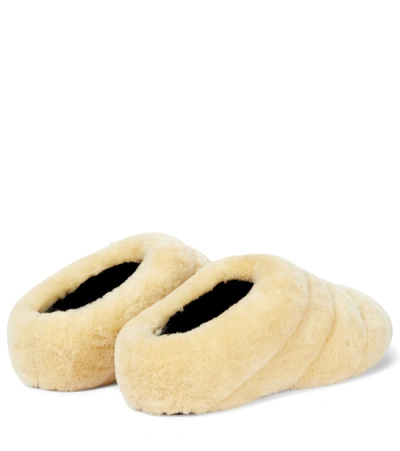 Shop Proenza Schouler Rondo Shearling Slippers In White