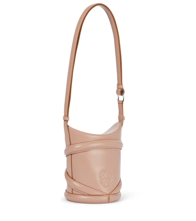 Shop Alexander Mcqueen The Curve Small Leather Shoulder Bag In Pink