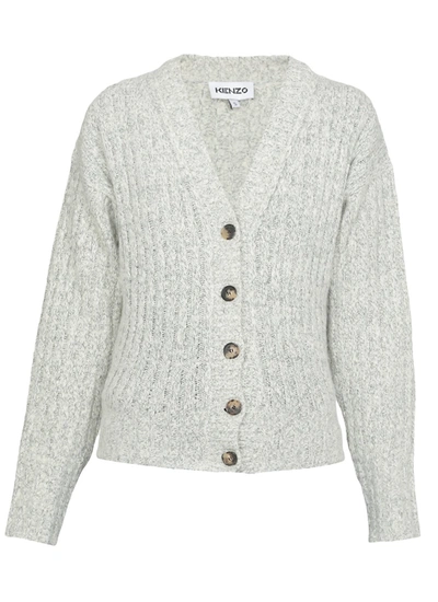 Shop Kenzo Buttoned Knit Cardigan In White