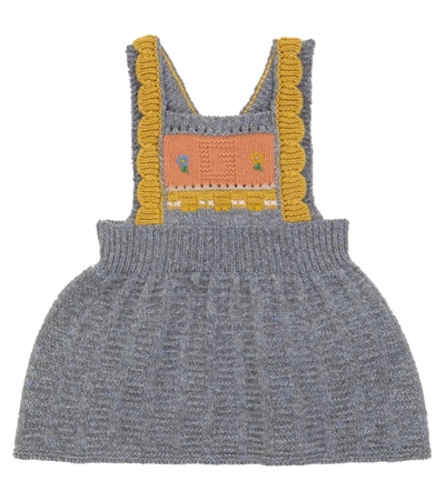 Shop Gucci Baby Wool Knit Dress In Yellow