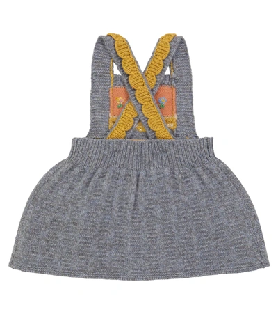 Shop Gucci Baby Wool Knit Dress In Yellow