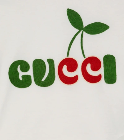 Shop Gucci Logo-embroidered Cotton Jersey T-shirt In Multicoloured