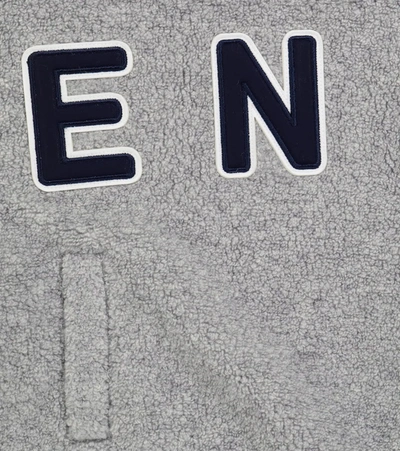 Shop Fendi Logo Wool-blend Hoodie In Grey