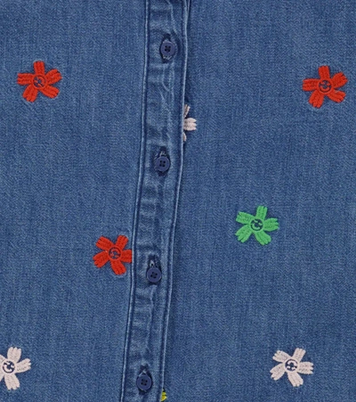 Shop Stella Mccartney Floral Denim Shirt In Blue