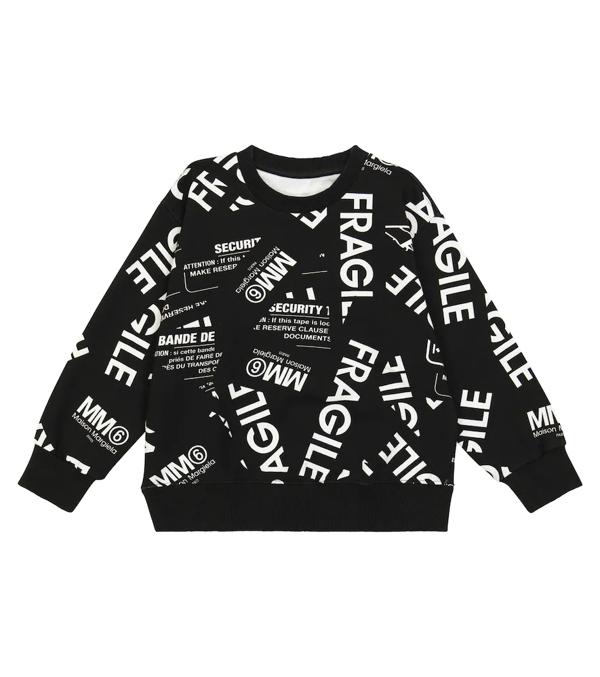 MM6 Maison Margiela Black Printed Sweatshirt