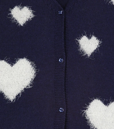 Shop Monnalisa Wool-blend Cardigan In Blue