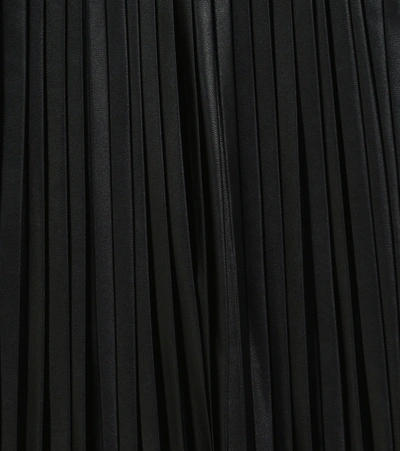 Shop Mm6 Maison Margiela Faux Leather Pleated Skirt In Black