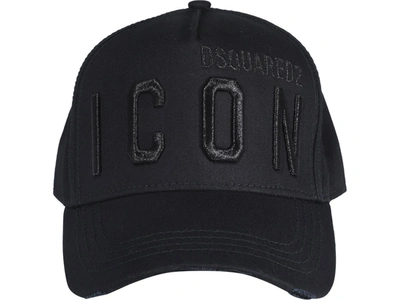 Shop Dsquared2 Icon Logo Embroidered Baseball Cap In Black