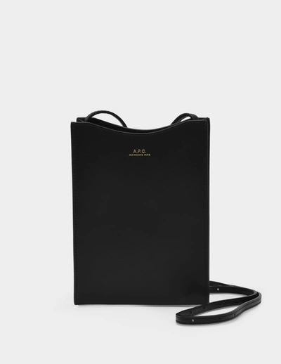 Shop Apc Neck Pouch Jamie Crossbody - A.p.c. - Black - Leather