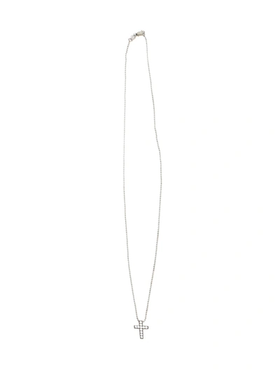 Shop Dsquared2 Embellished Cross Necklace In Silver