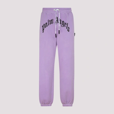 Shop Palm Angels Logo Printed Sweatpants In Purple