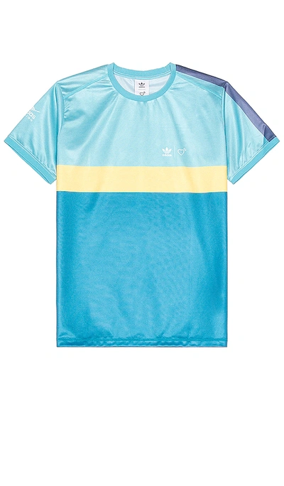 Shop Adidas X Human Made Graphic Tee In Blue