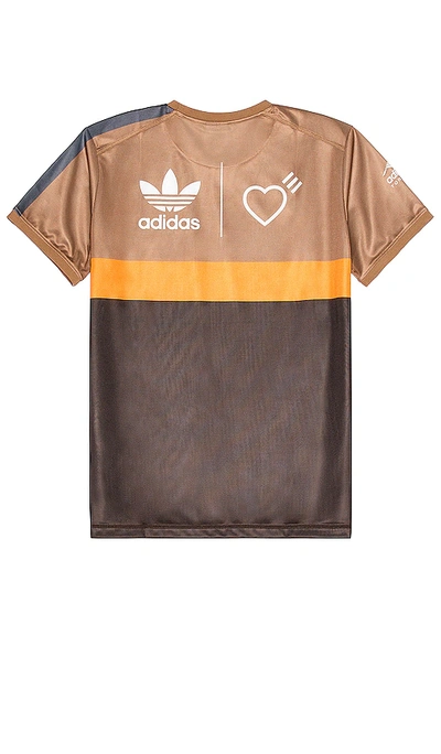 Shop Adidas X Human Made Graphic Tee In Brown