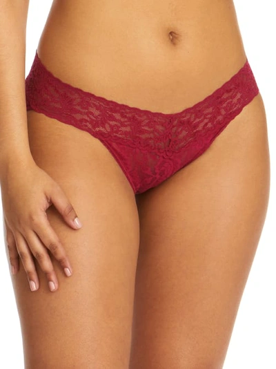 Shop Hanky Panky Signature Lace V-kini In Cranberry