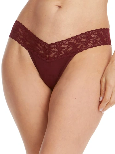Shop Hanky Panky Supima Cotton Low Rise Thong In Red