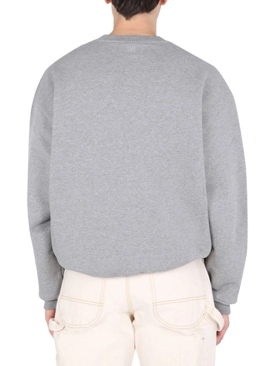 Shop Ami Alexandre Mattiussi Crew Neck Sweatshirt In Grey