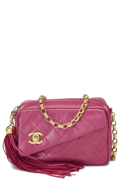 Chanel Vinyl & Pink Leather Backpack - Vintage Lux
