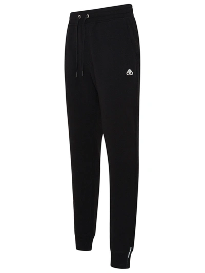 Shop Moose Knuckles Black Cotton Lennard Jogging Pants