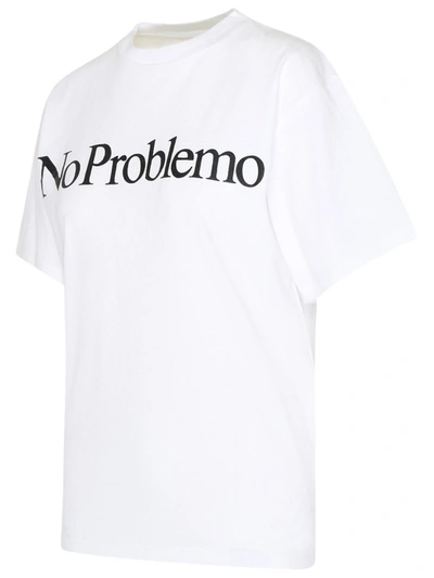 Shop Aries White Cotton  No Problemo T-shirt
