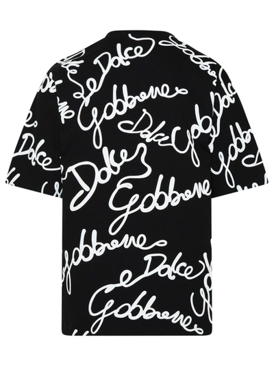 Shop Dolce & Gabbana Black Cotton Jersey T-shirt