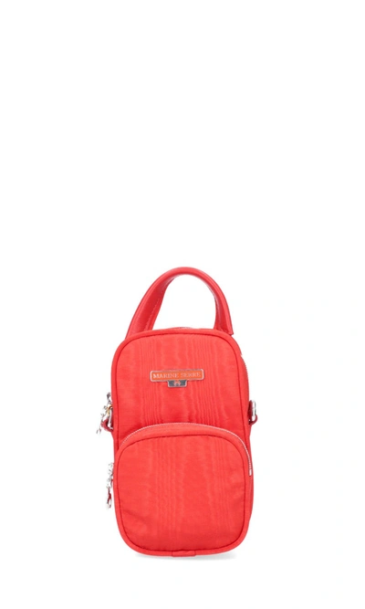 Shop Marine Serre Crossbody Logo Plaque Mini Bag In Red