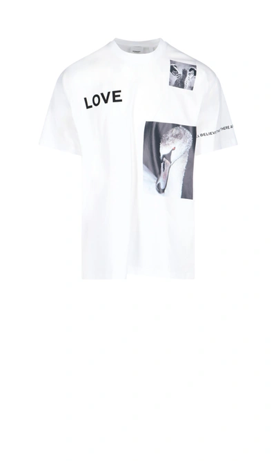 Shop Burberry Montage Print T-shirt In White