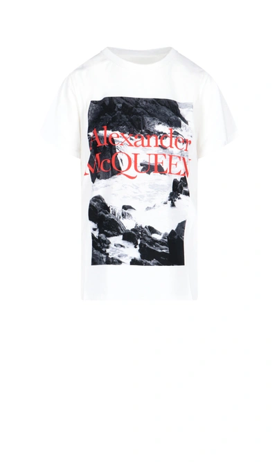 Shop Alexander Mcqueen Front Printed T-shirt In White