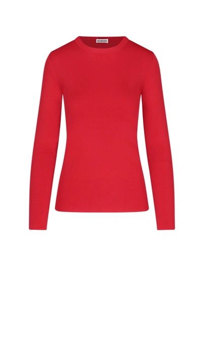 Shop Balenciaga Logo Sweater In Red