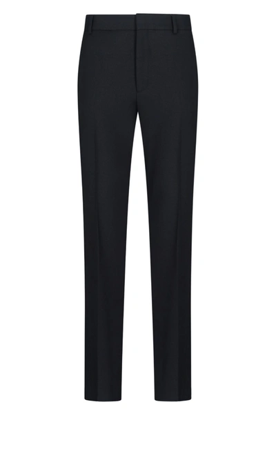 Shop Saint Laurent Gabardine Trousers In Black