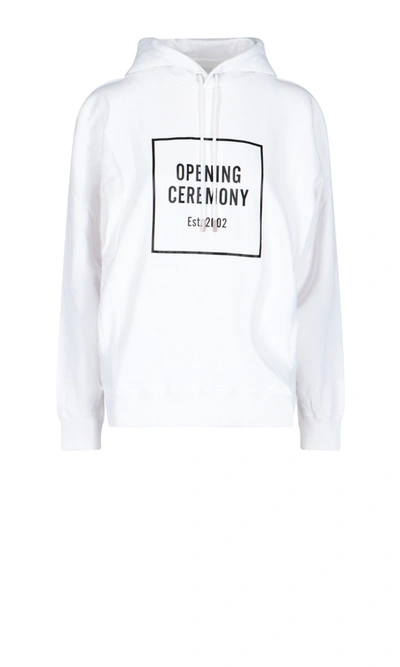 Shop Opening Ceremony Logo Hoodie In White