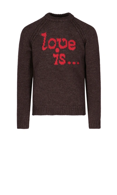 Shop Dsquared2 "love Is" Sweater In Brown