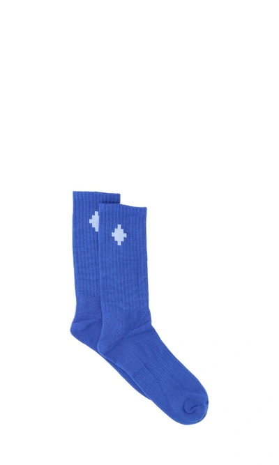 Shop Marcelo Burlon County Of Milan Cross Socks In Blue