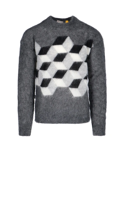 Shop Moncler Genius Inlaid Sweater In Gray