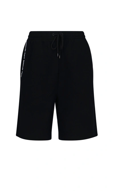 Shop Moncler Genius Logo Bermuda Shorts In Black