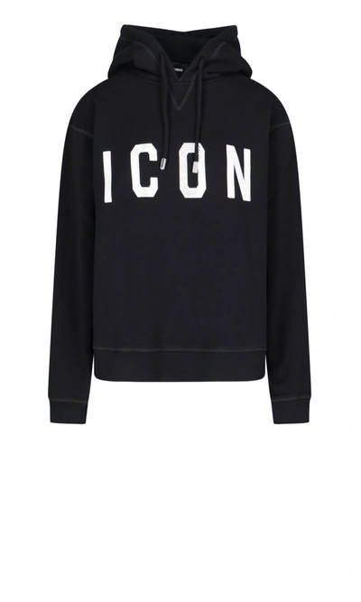 Shop Dsquared2 Icon Hoodie In Black