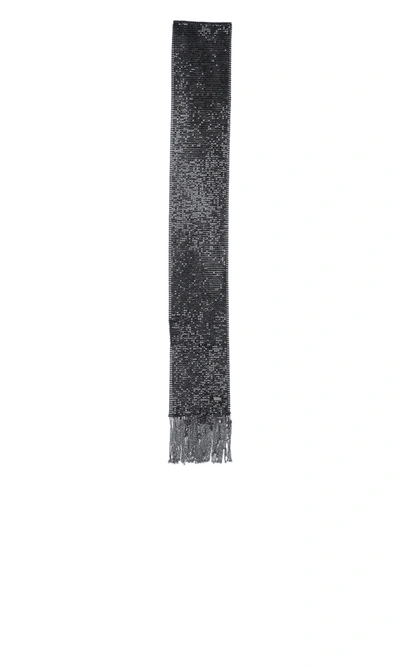 Shop Saint Laurent Mesh Scarf In Black