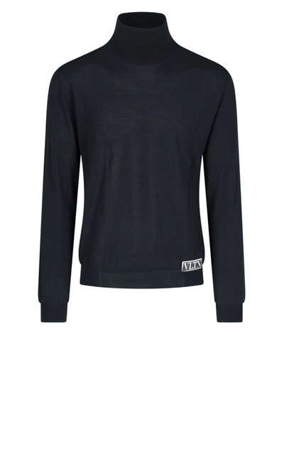 Shop Valentino Vltn Turtleneck In Black