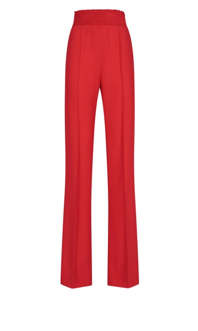 Shop Prada High Waist Trousers In Red