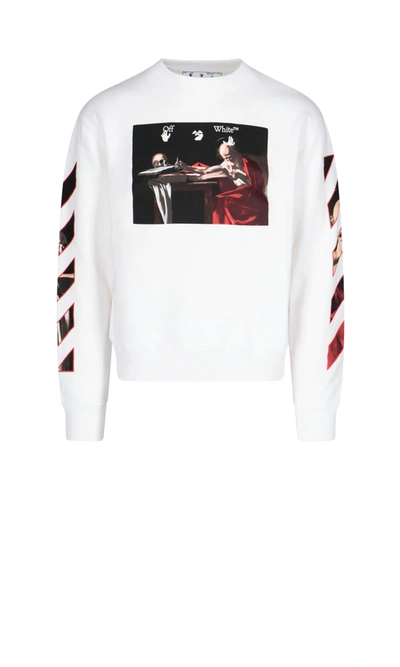 Shop Off-white Caravaggio "arrows" Sweatshirt In White