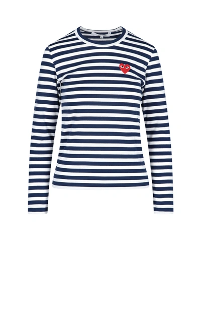 Shop Comme Des Garçons Play Striped T-shirt